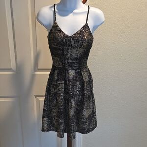 Soprano Black and Gold Sparkle Mini Dress